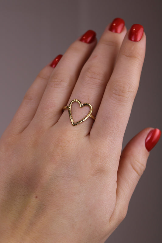 Ring open hart - goud
