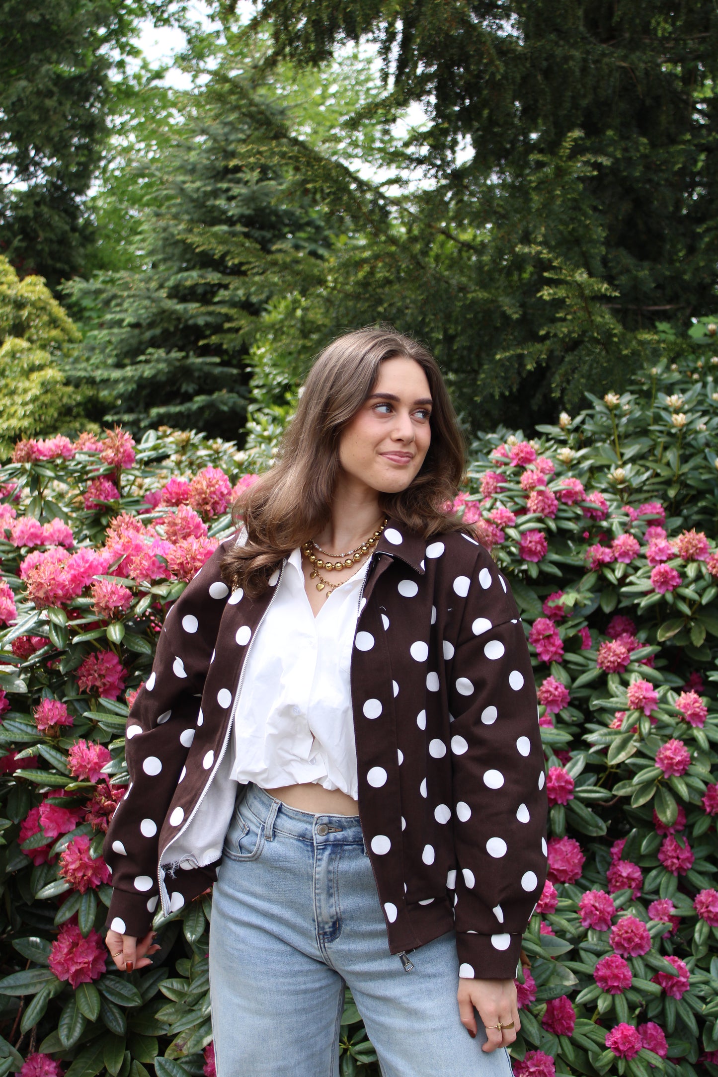 Polkadot jasje - bruin - At Styles