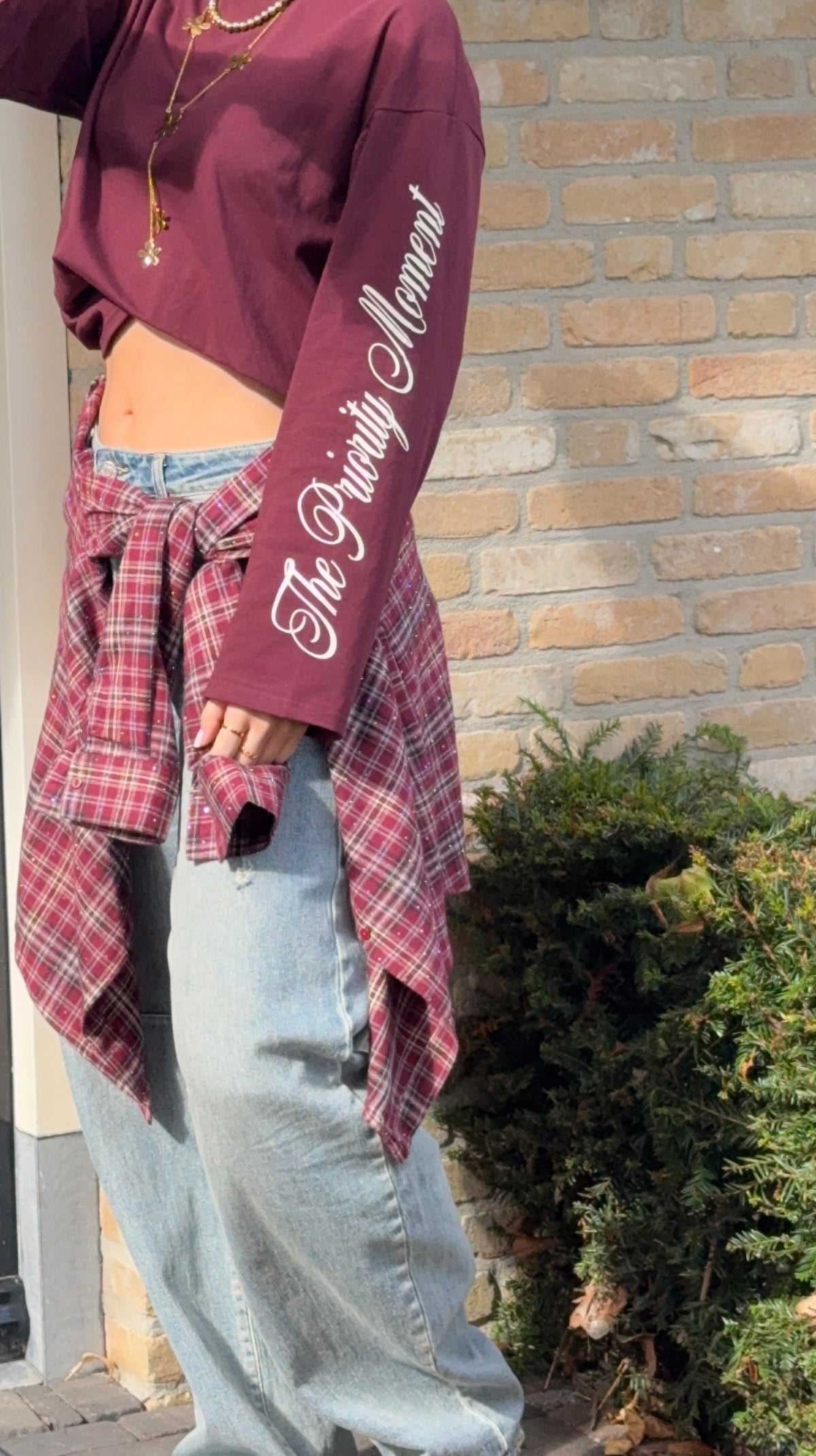 Longsleeve shirt 'Moment' - bordeaux