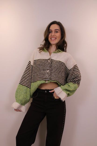 Trui met ruffles - groen