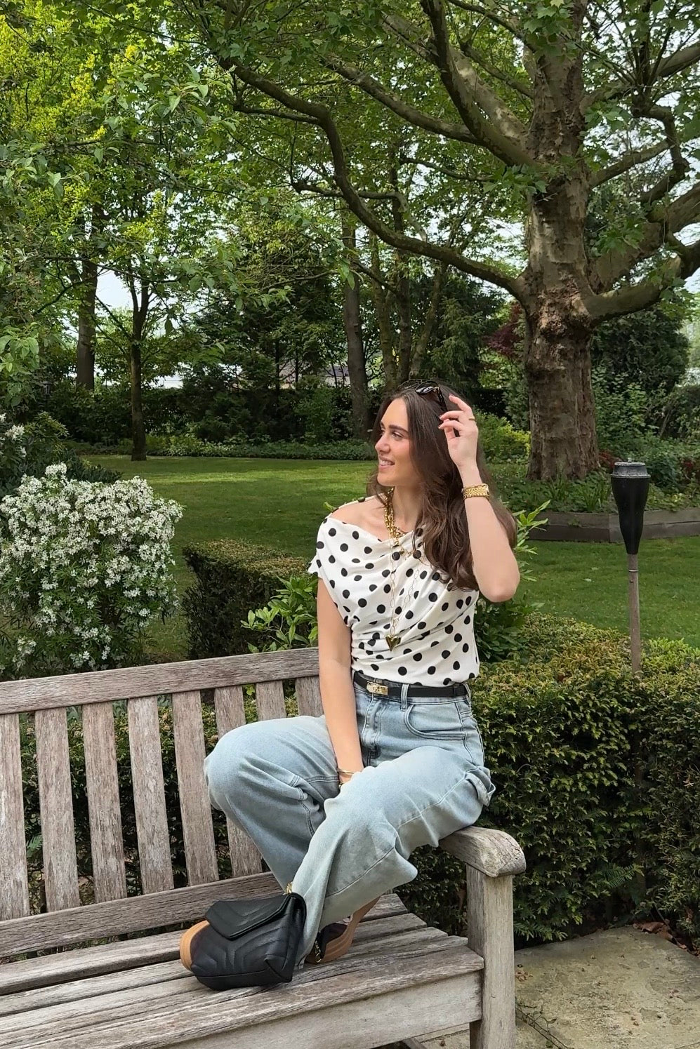 Polkadot top - wit