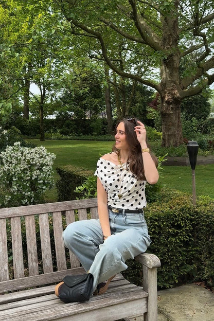 Polkadot top - wit