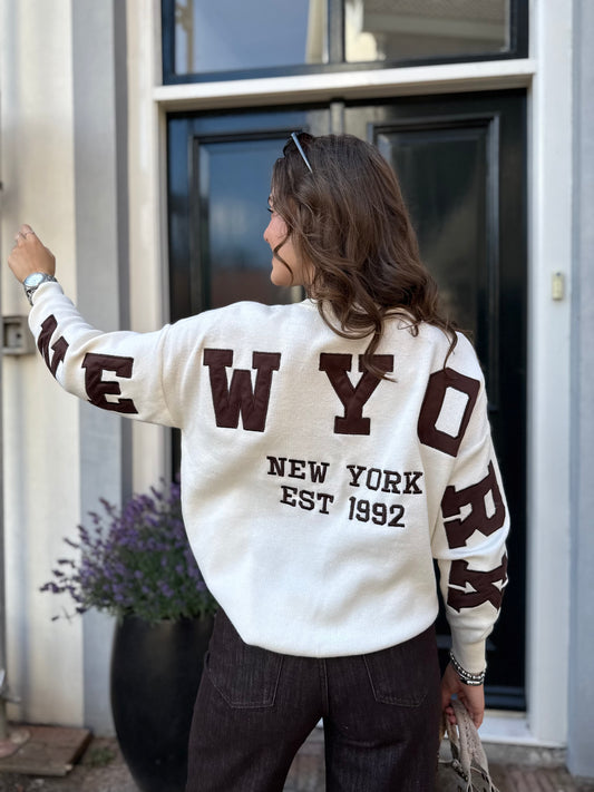 Trui New York - bruin