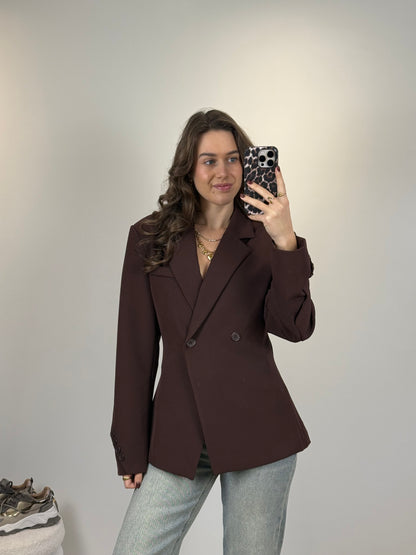 Getailleerde blazer - bruin
