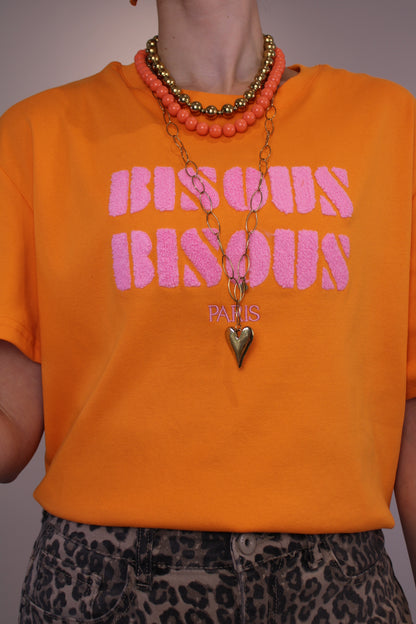Shirt Bisous - oranje - At Styles