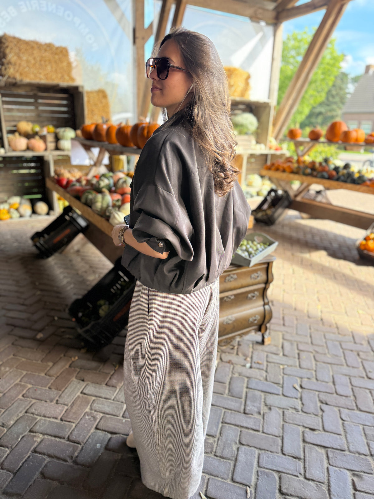 Oversized bomber jas - bruin