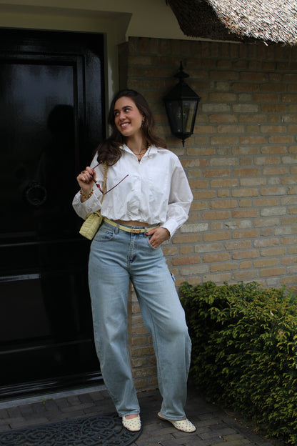 Cropped blouse - wit