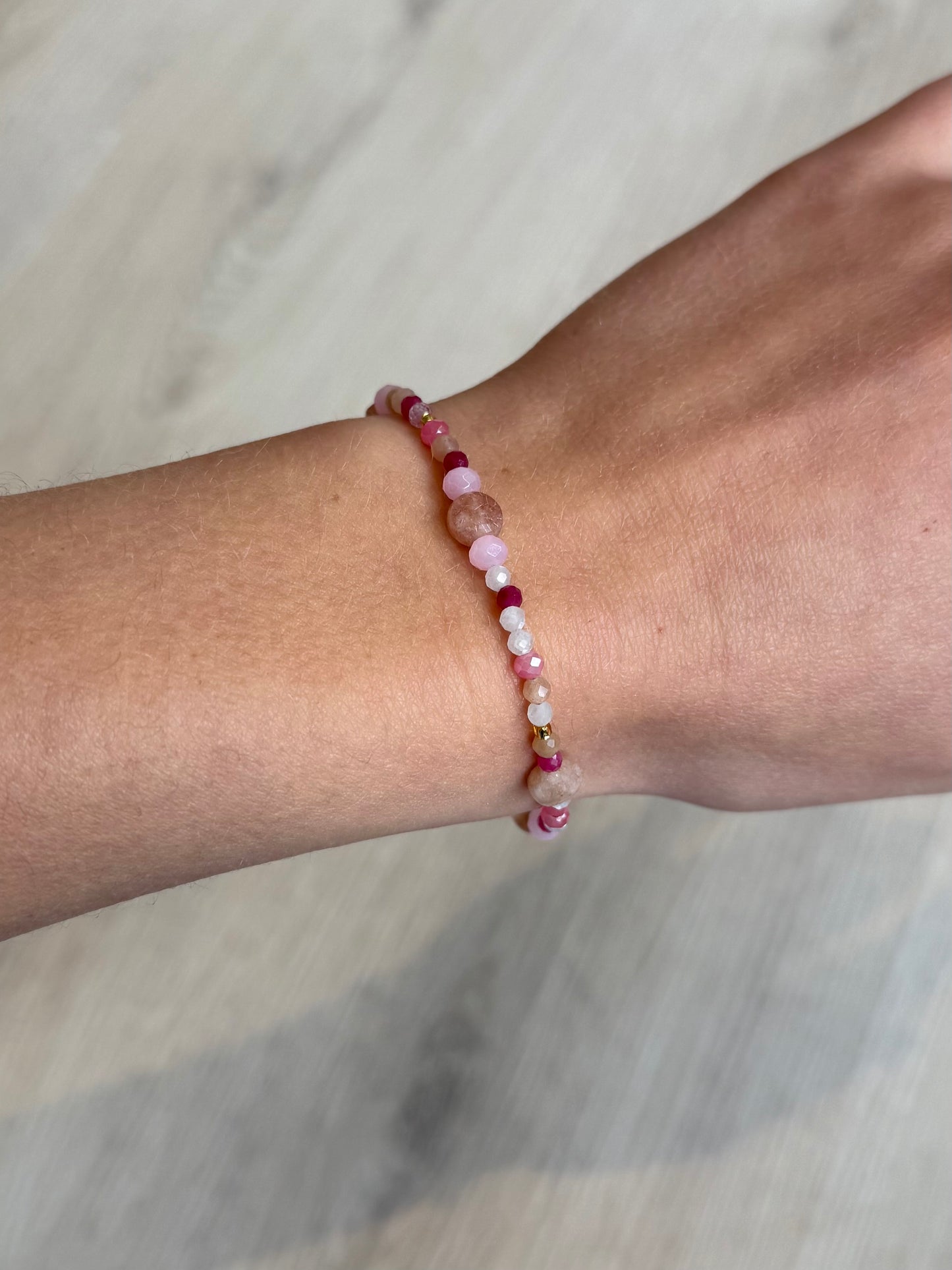 Kralen armband - multi roze