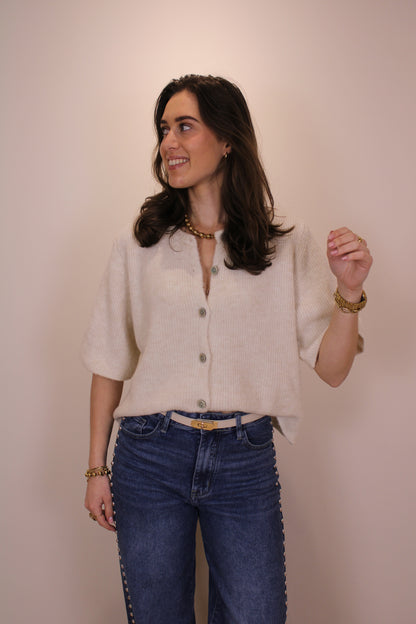 Comfy top/vest korte mouw - beige