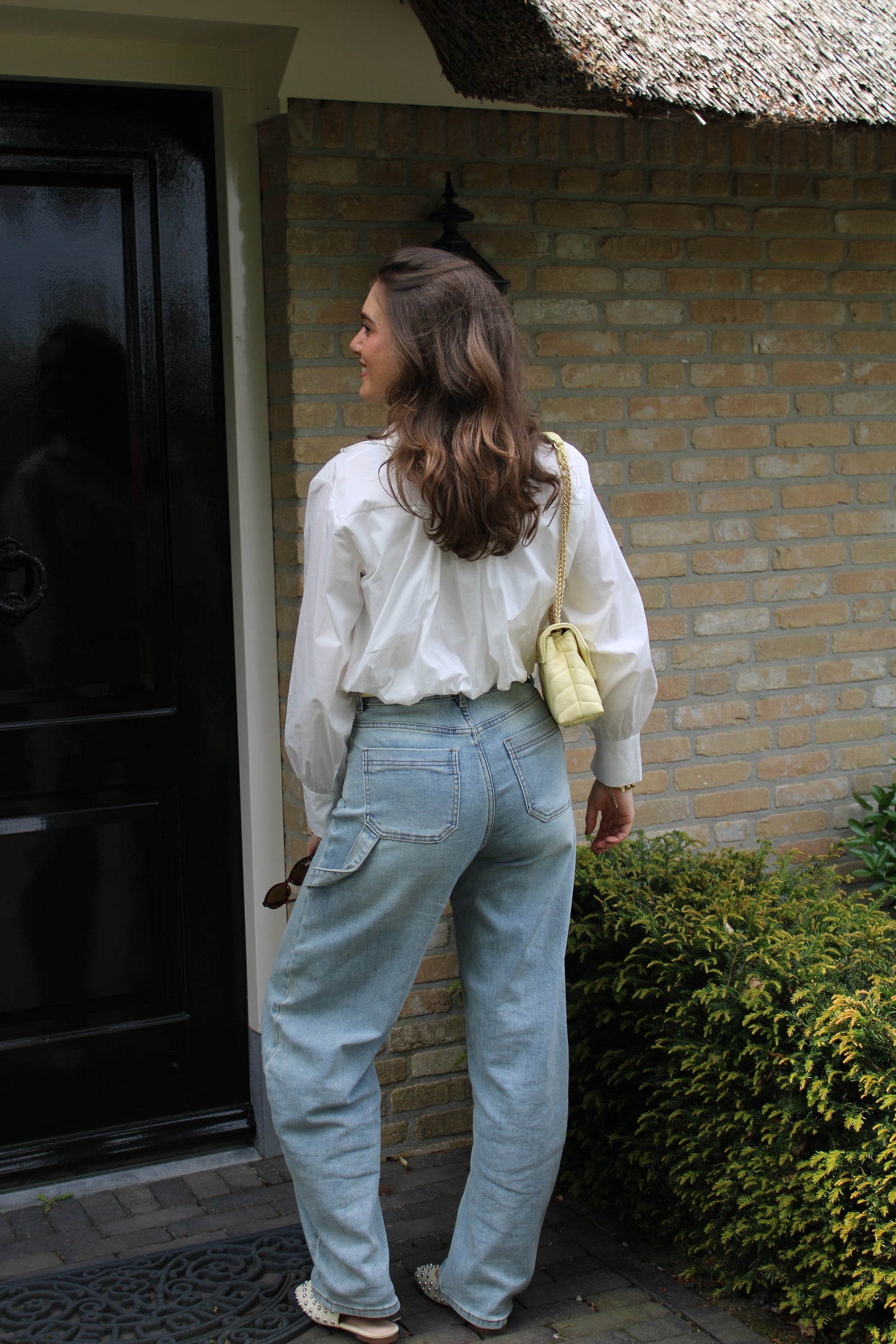 Cropped blouse - wit
