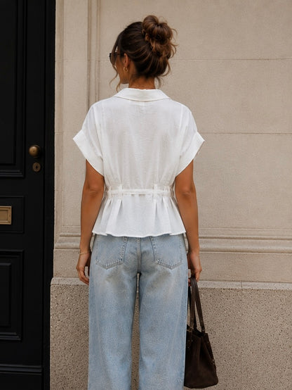 Blouse met riempje - roze