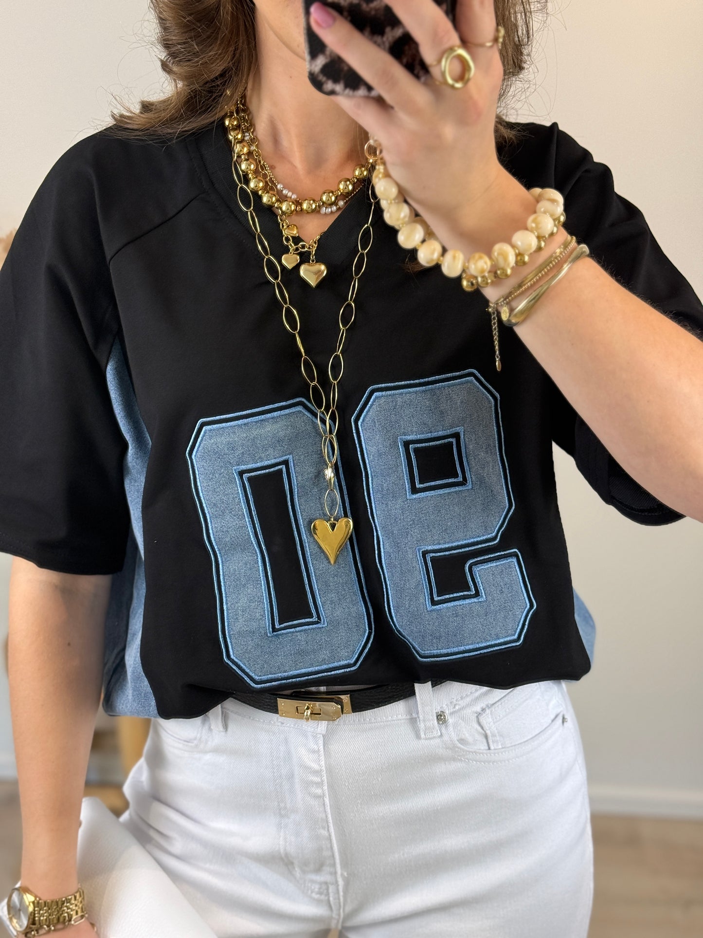 Jersey denim - zwart