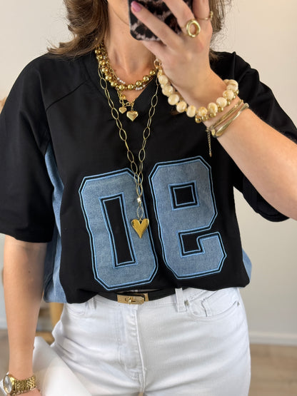 Jersey denim - zwart
