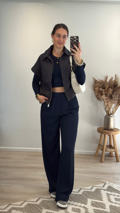 Wide leg pantalon - blauw