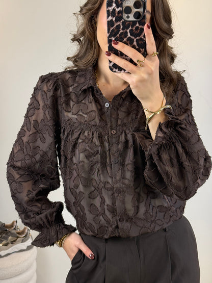 Bloemen blouse - bruin