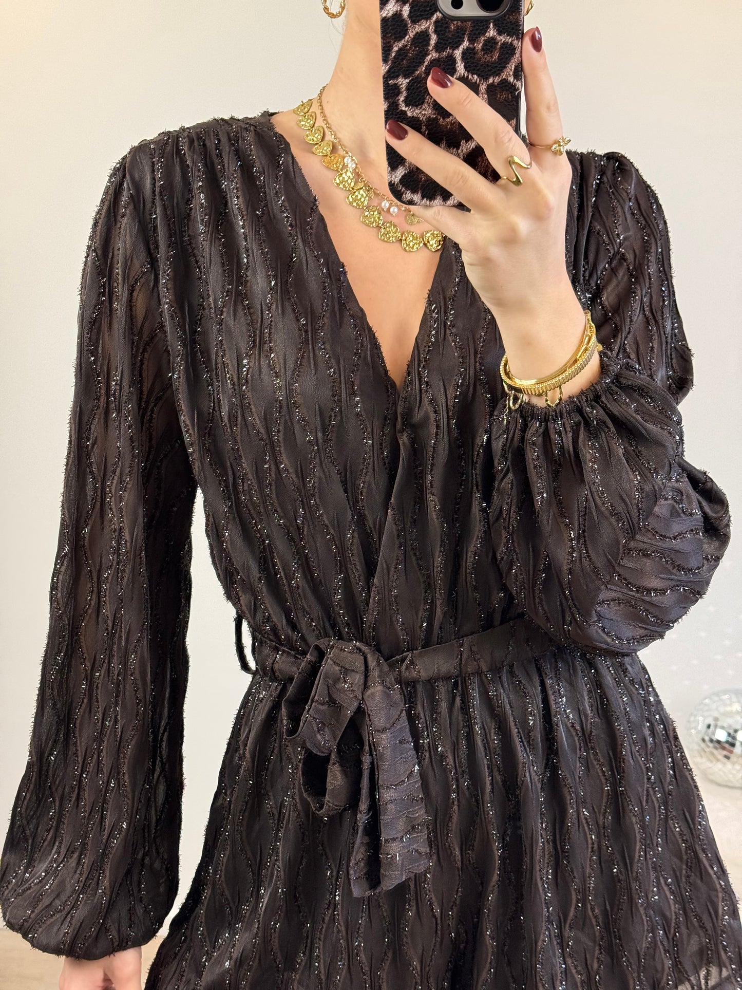 Glitter playsuit - bruin
