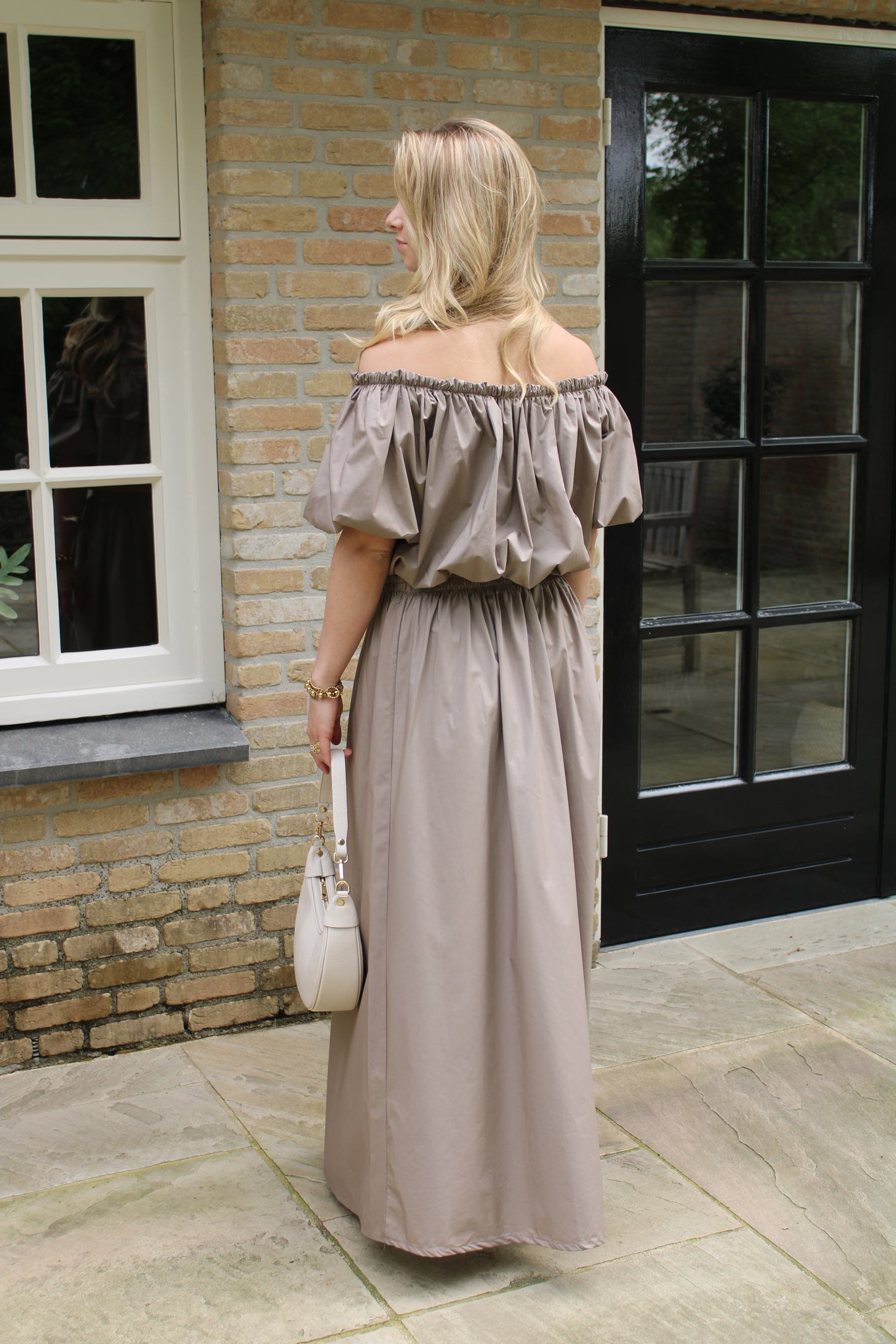 Off shoulder top - taupe