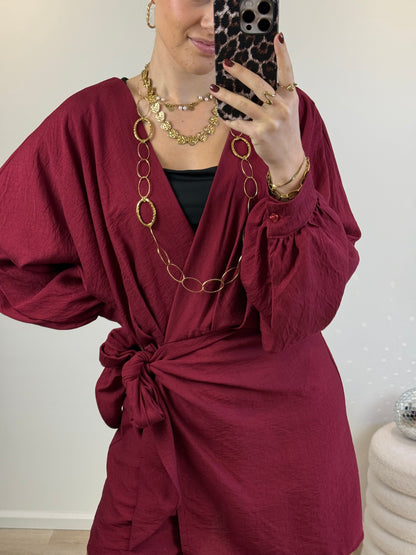 Overslag playsuit - bordeaux