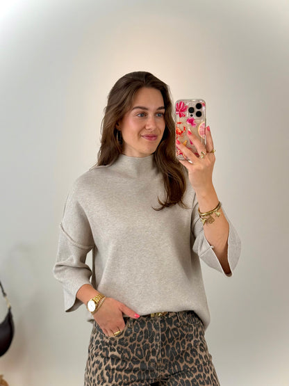 Top driekwart met naad - beige