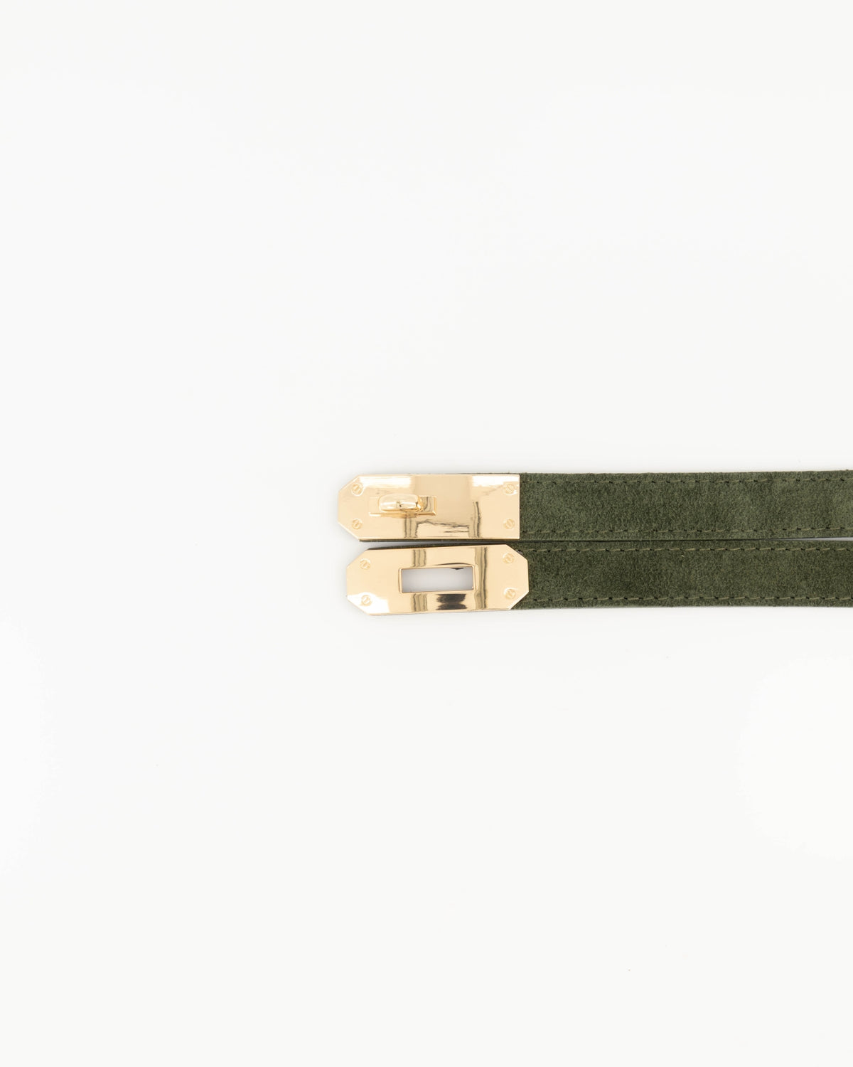 Leren riem Garcia - groen suede
