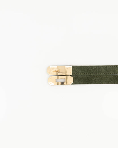 Leren riem Garcia - groen suede
