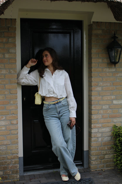 Cropped blouse - wit