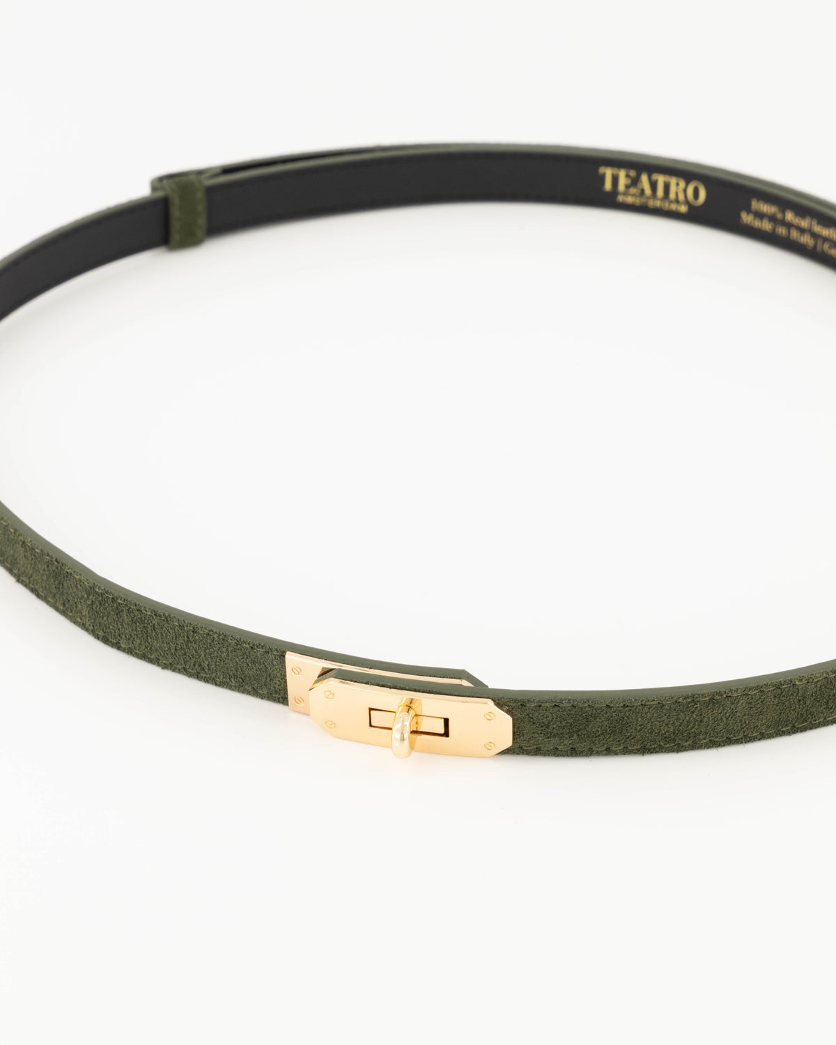 Leren riem Garcia - groen suede