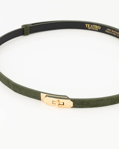 Leren riem Garcia - groen suede
