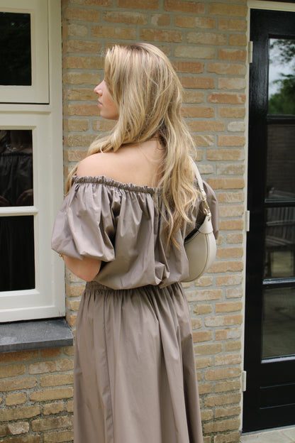 Off shoulder top - taupe