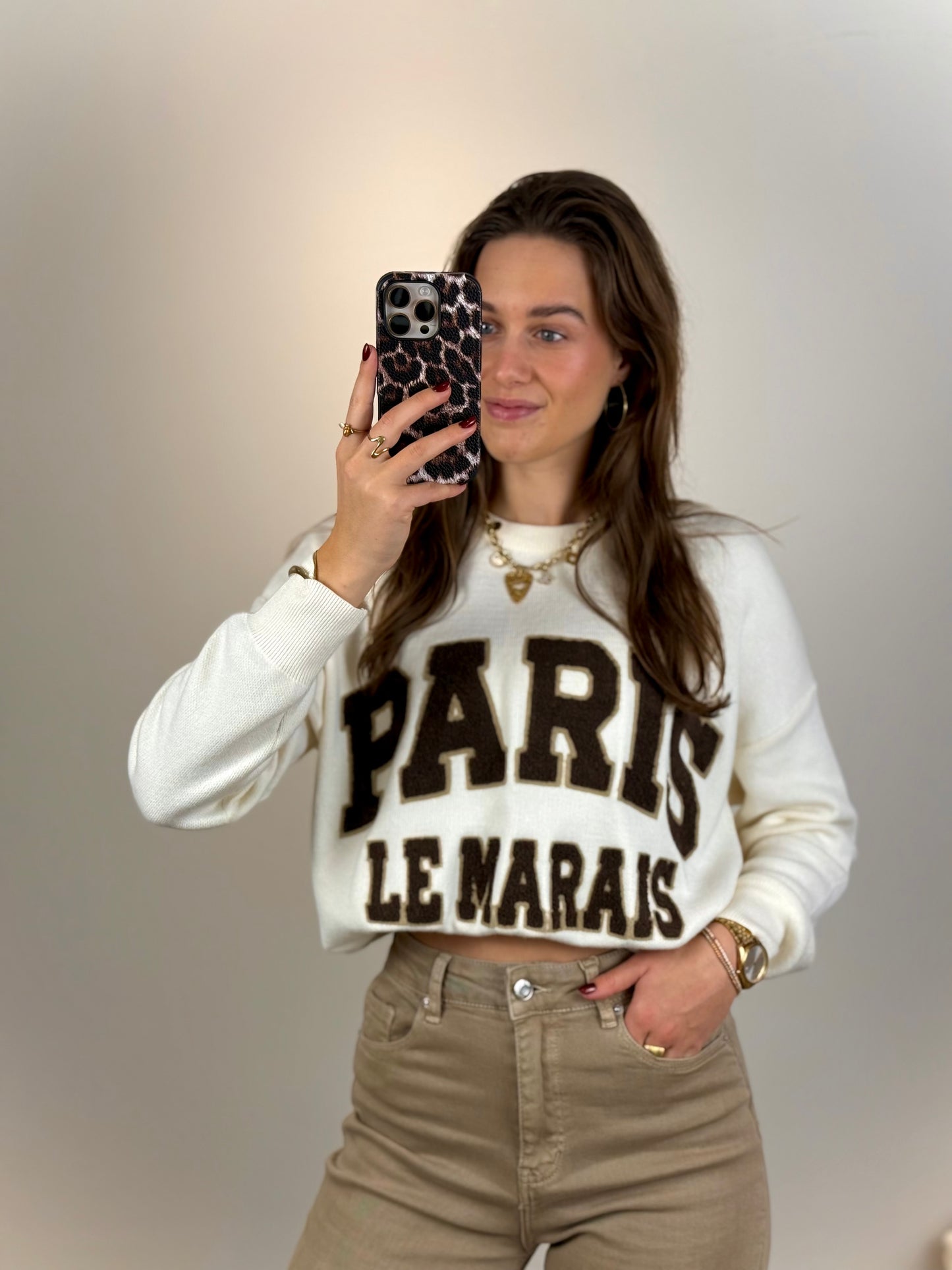 Zachte trui Paris - wit