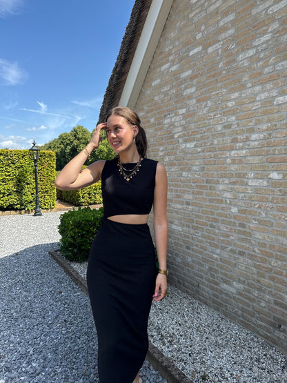 Jurk met cut out - zwart
