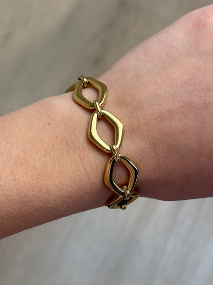 Schakel armband - goud