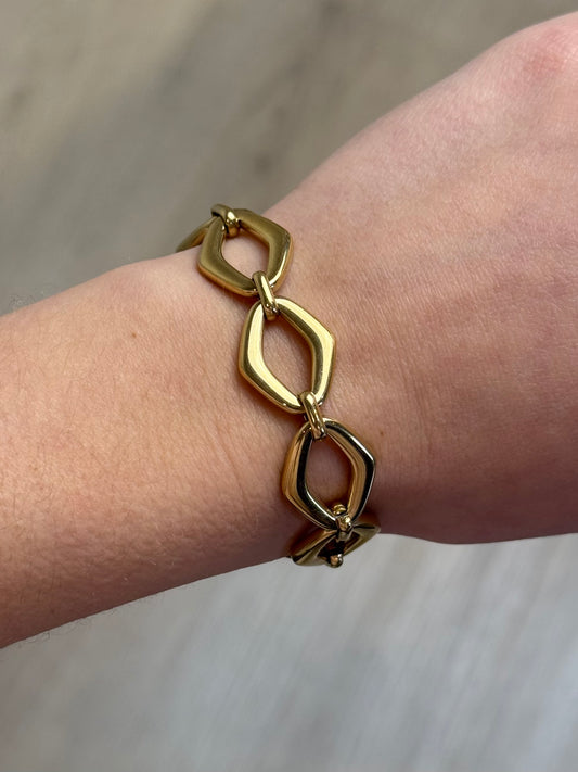 Schakel armband - goud