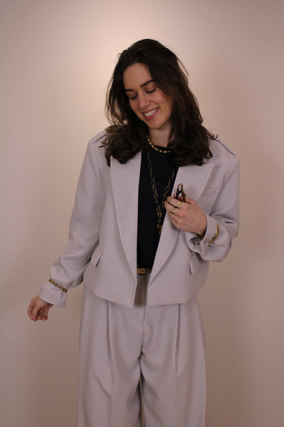 Trench blazer - grijs