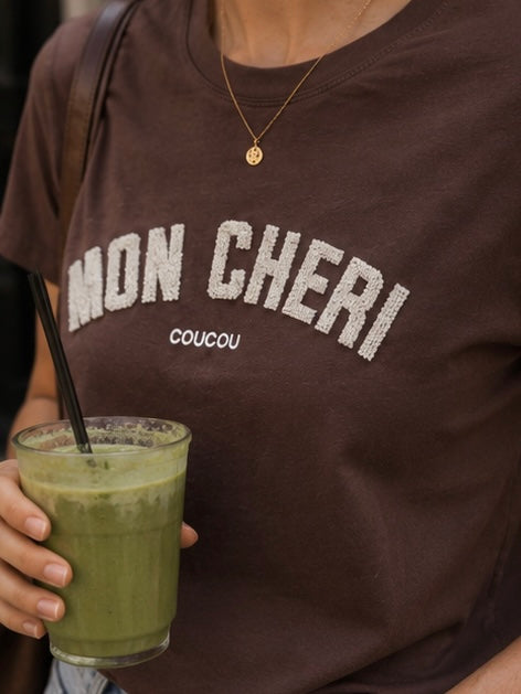 Shirt 'mon cheri' - bruin
