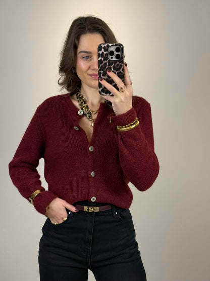 Cozy top/vest lange mouw - bordeaux