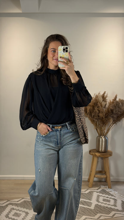 Overslag top - zwart