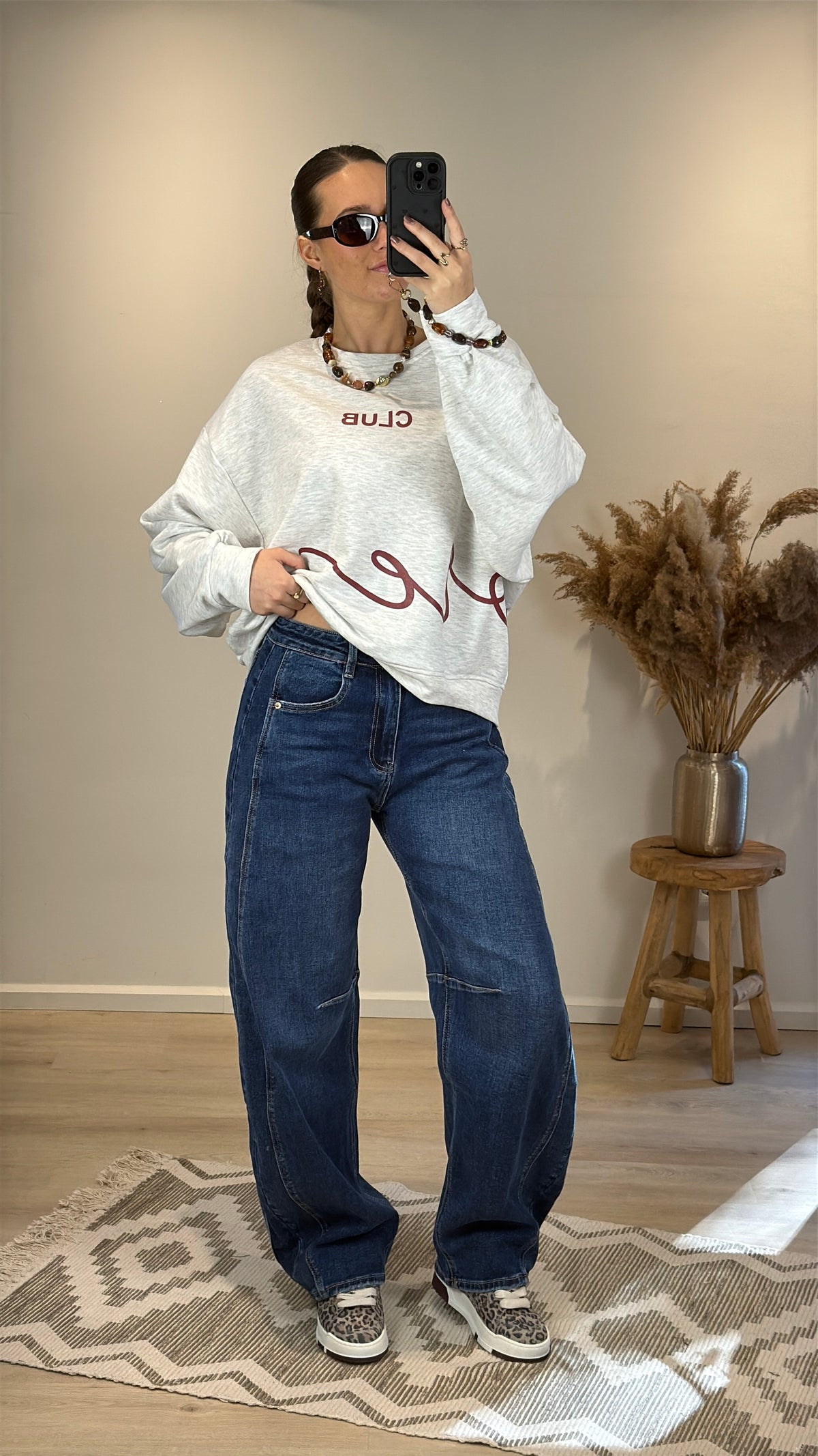 Balloon stretch jeans - dark denim