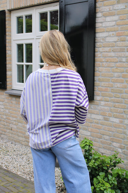 Gestreept studio shirt - lila - At Styles