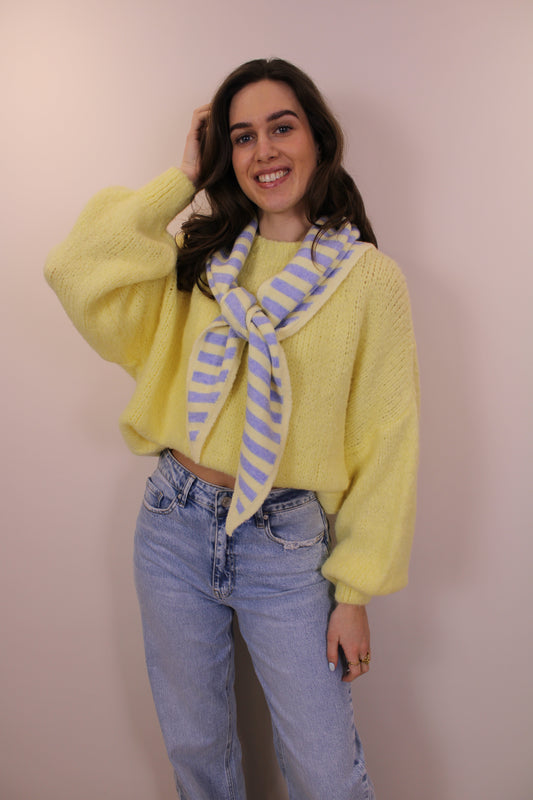 Gestreept sjaaltje - geel/blauw