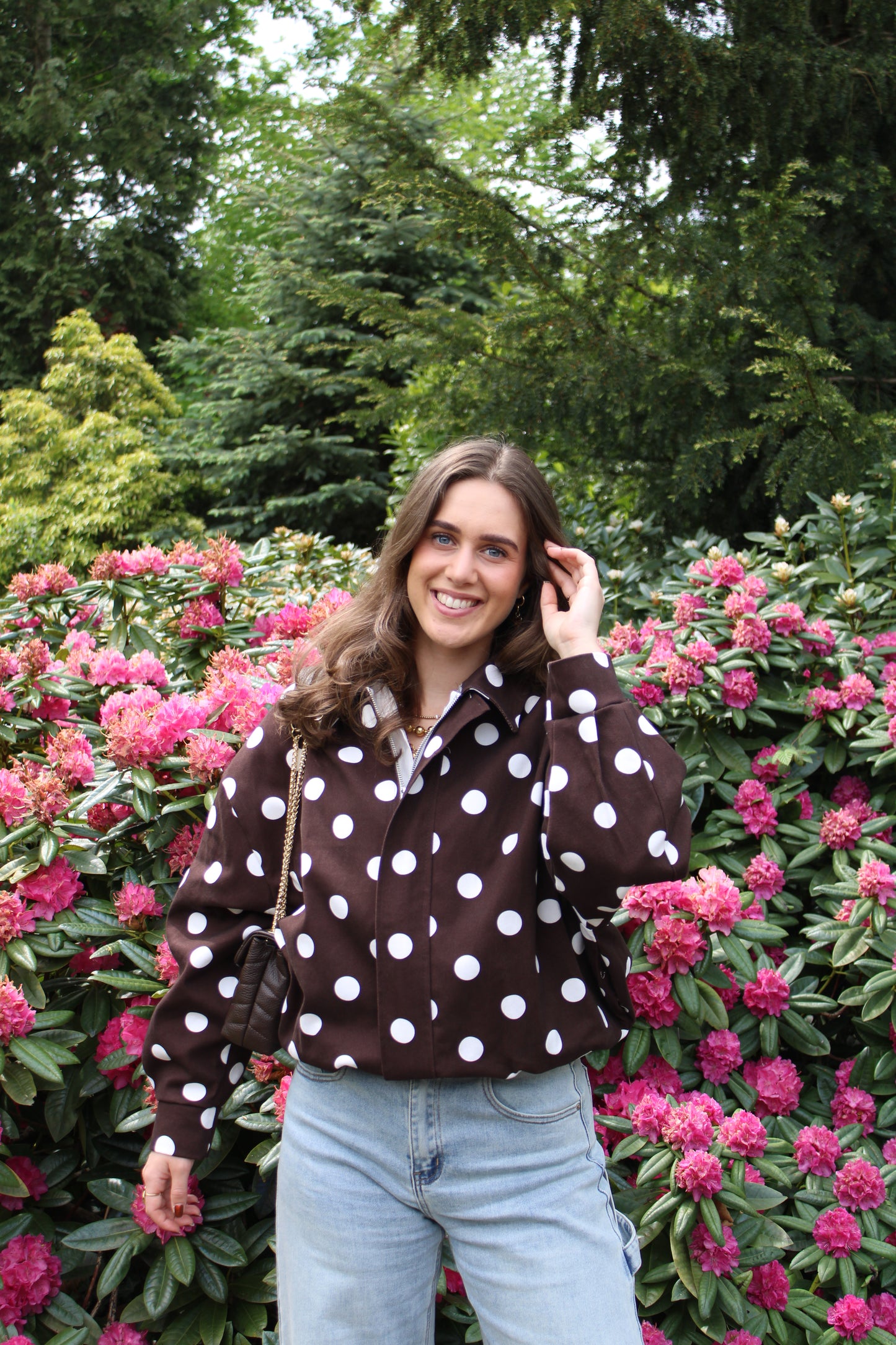 Polkadot jasje - bruin - At Styles