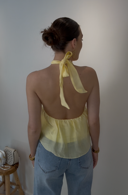 Halter top - geel