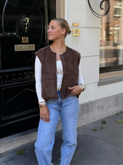 Parachute bodywarmer - bruin suede