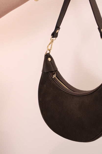 Leren tas Kyra | Bruin suede - At Styles