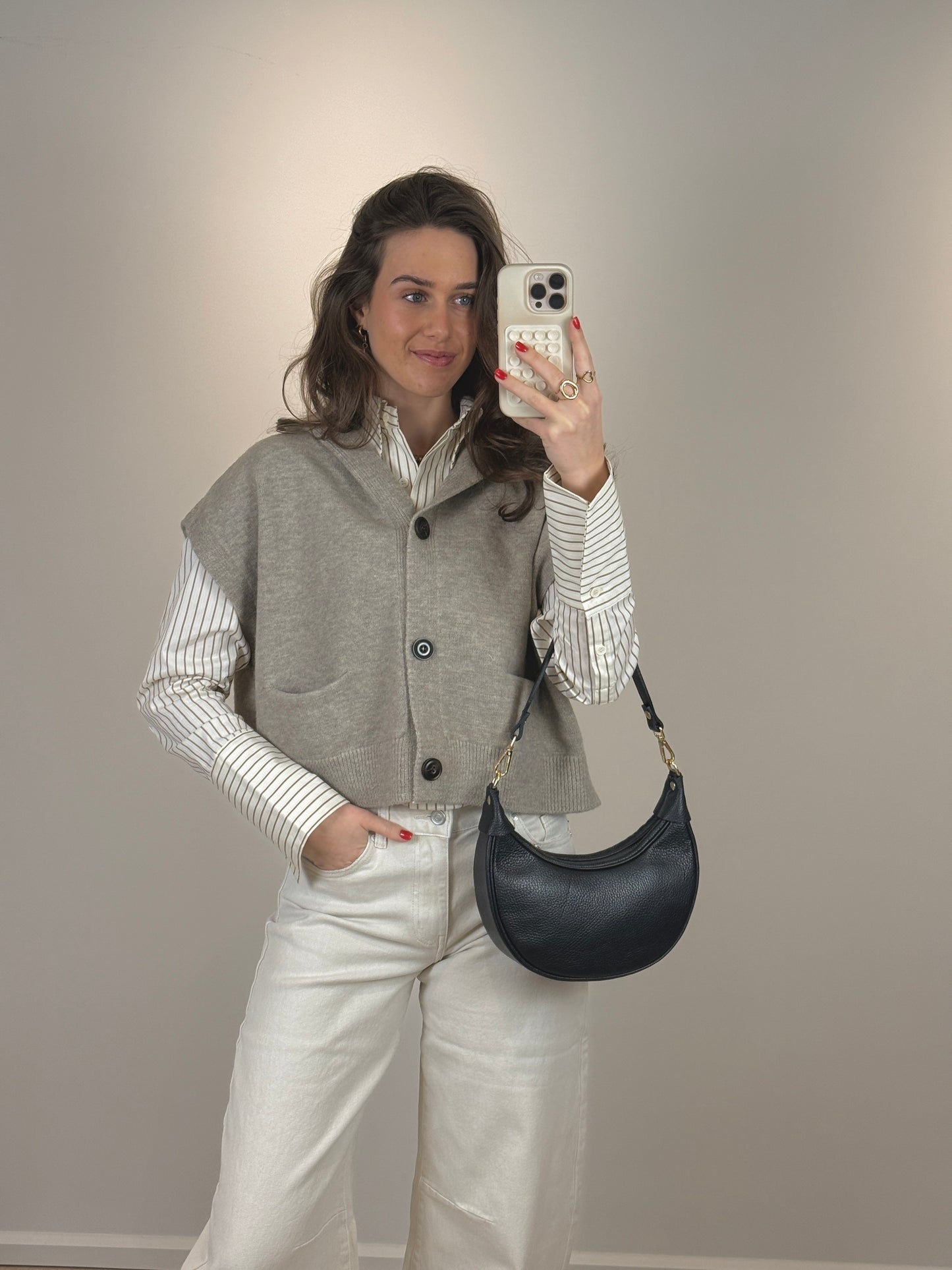 Spencer top/vest met capuchon - taupe - At Styles