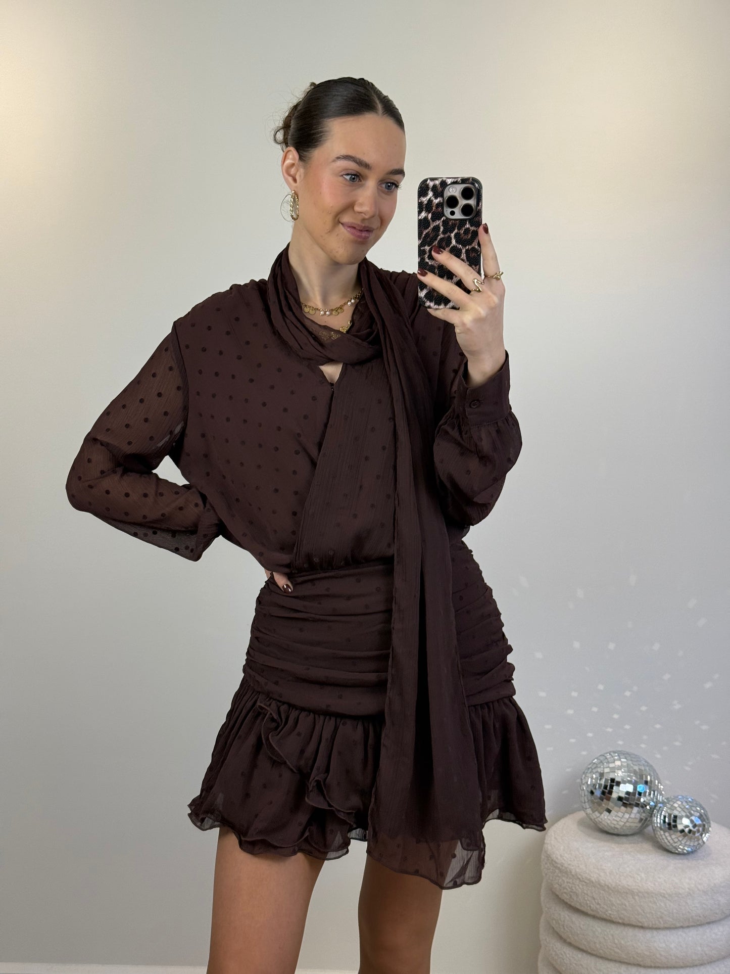 Polkadot jurkje - wine red