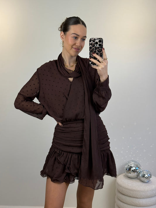 Polkadot jurkje - wine red