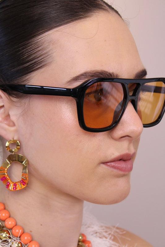 Zonnebril - oranje (incl brillendoos) - At Styles