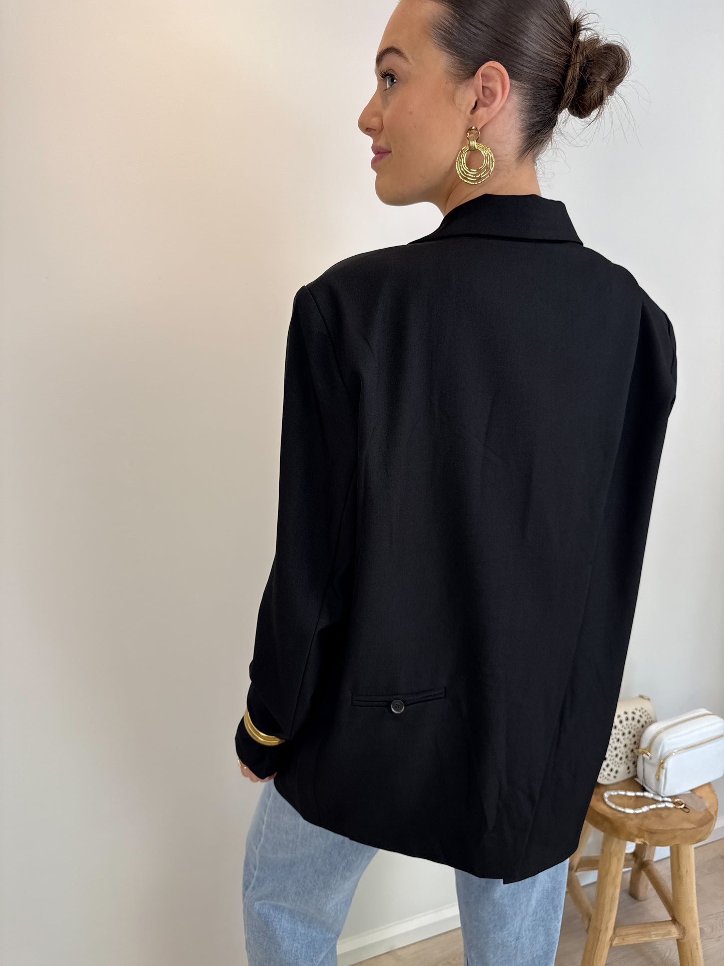 Split blazer - zwart