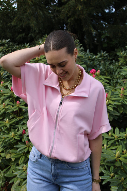 Top/vest met rits - roze